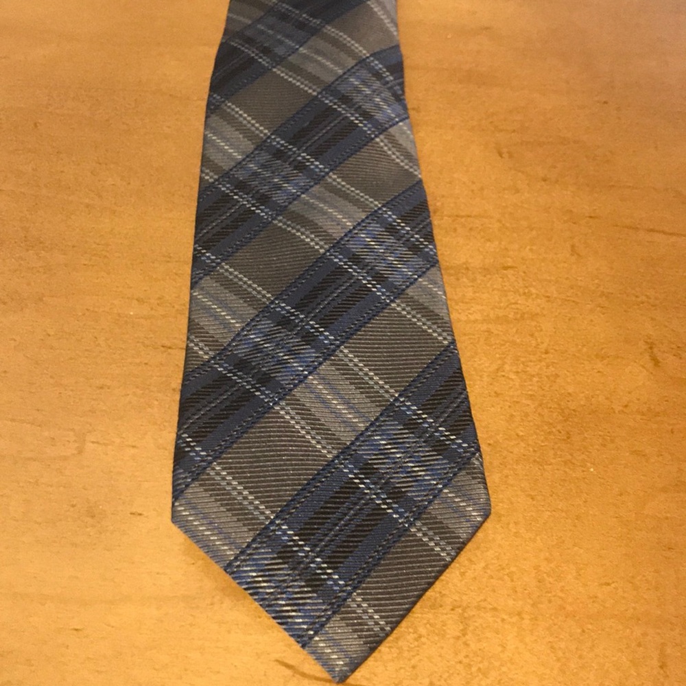 Charcoal and blue stripe tie